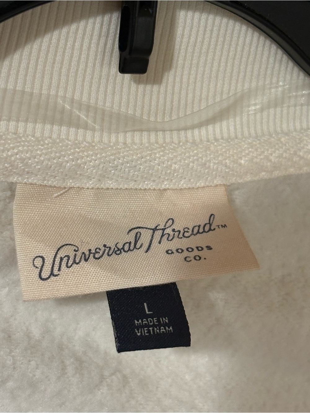 NWOT Universal Thread Women's Fleece Cardigan - Cream White Size L - Picture 4 of 7